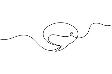 Obraz premium Speech bubble continuous one line art drawing for modern communication and minimalist chat icon design