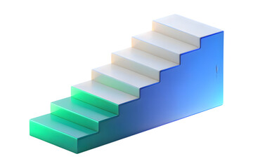 3D Gradient Staircase Representing Progress