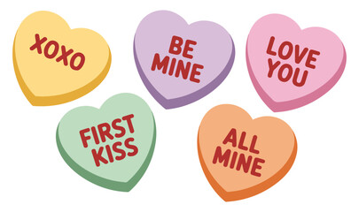 valentines day candy heart sayings set