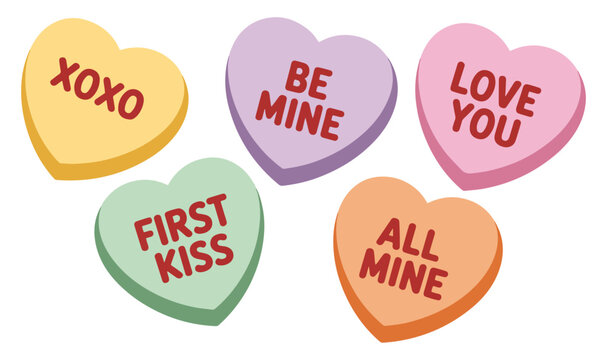 valentines day candy heart sayings set