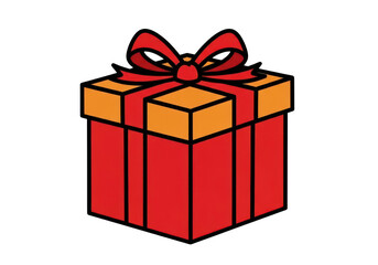 Obraz premium Simple Red and Orange Gift Box