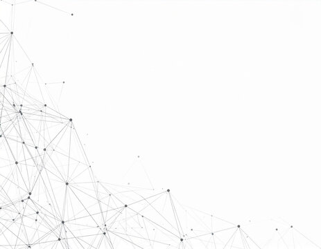 Abstrakter Wireframe-Hintergrund mit Plexus-Netzwerk in Schwarzweiss