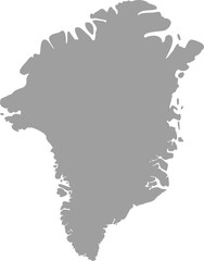 Greenland Map Silhouette - Detailed Vector Gray Outline of Arctic Island Territory