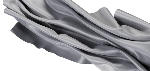 Close-up of a draped silver fabric. Abstract textile background with soft folds. Perfect for...