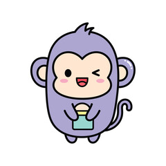Obraz premium Cute Monkey Vector Illustration