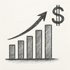 business graph with dollar sign