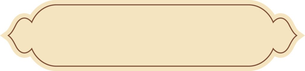 Rounded cream Arabic text box or ribbon for religious greetings © AdhinesaDaffa