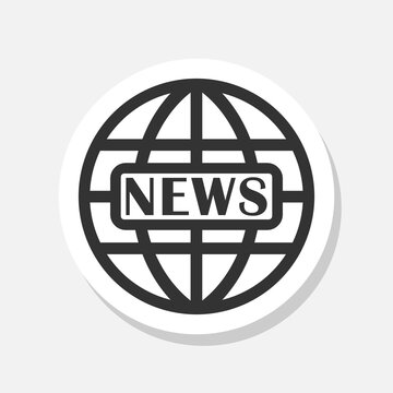World news globe icon sticker isolated on gray background