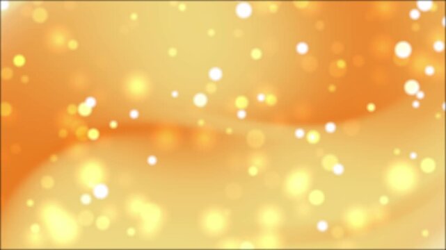 Vintage gold bokeh light dances on orange to yellow background creating mesmerizing effect. Suitable for luxury, festive, holiday, or elegant designs.