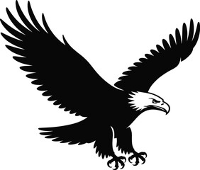 Obraz premium Majestic eagle in flight with outstretched wings and sharp talons