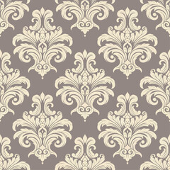 Luxurious Textile Inspired Damask Seamless Pattern Design