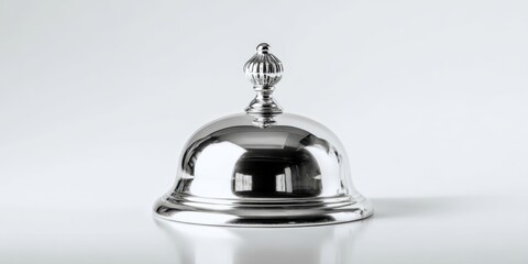 The Silver Cloche in Studio Lighting on White Background for Luxury Food Presentation
