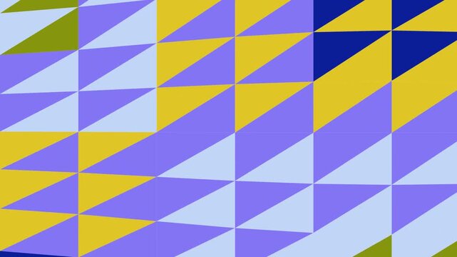 Vibrant Geometric Triangle Pattern Background with Purple, Yellow, and Blue Hues