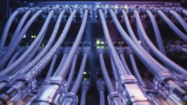 Network cables connected to server