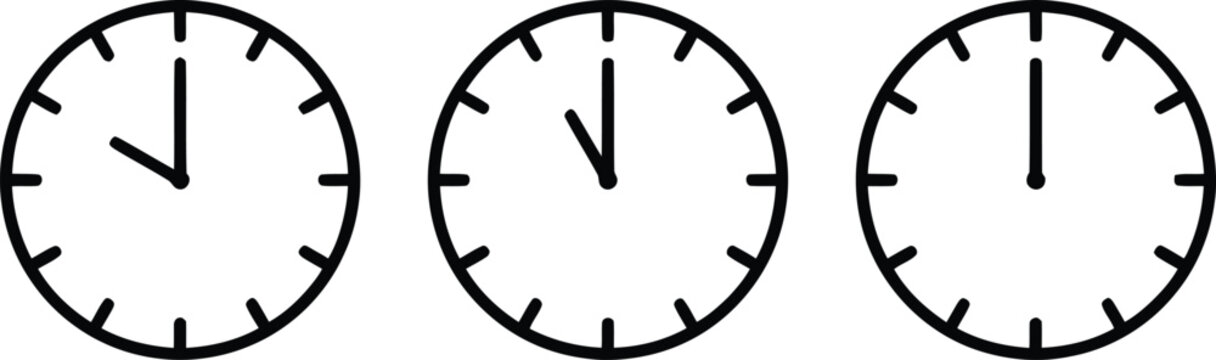 Clock illustration sign collection. watch symbol , Time icon vector set.