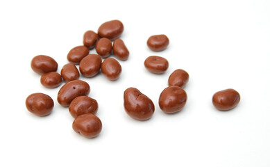 Chocolate candy on white background 