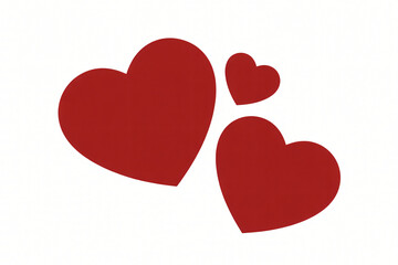 Simple red heart icons set, Romantic love heart symbols