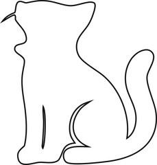 Cute sleeping cat outline vector in simple line style, minimal pet illustration ideal for nursery prints, stickers, pet shop branding, greeting cards, and logo design.