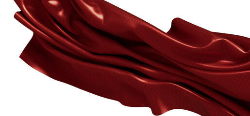 Close up shot of flowing red silk fabric. Texture background for beauty, fashion and design. Smooth © vegefox.com