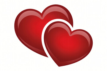 Dark red heart romantic icon, Love heart symbol illustration