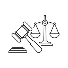 Court Judgment Scale Icon &ndash; Legal Verdict Justice Balance Vector