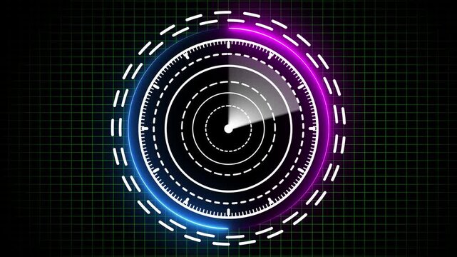 Technology radar screen lime green animation. abstract beautiful technology a grid simple background 4k video...