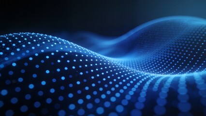 Blue wave of glowing dots