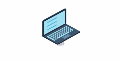Isometric illustration of a modern closed laptop computer on a white background