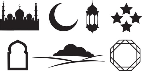 Islamic architecture symbols collection
