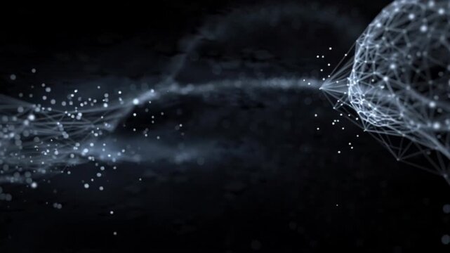 K&uuml;nstliches Gehirn aus leuchtenden Datenlinien