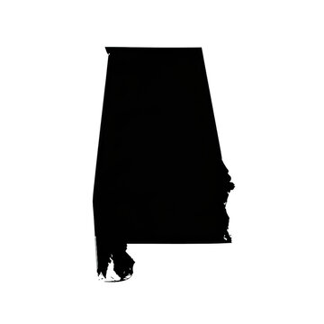 Alabama state silhouette isolated on transparent background