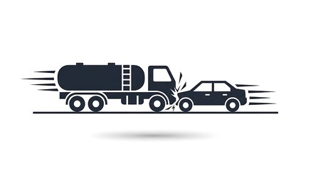 Truck and car collision accident vector illustration
