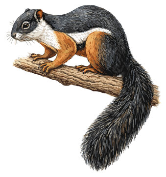Callosciurus prevostii illustration art