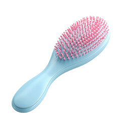 Colorful hairbrush on a transparent background