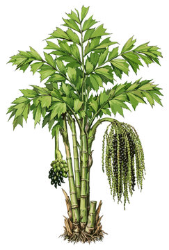 Caryota mitis illustration art