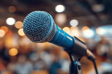 Close-up microphone at a meeting