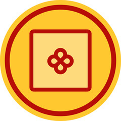 Geometric Floral Circle Graphic