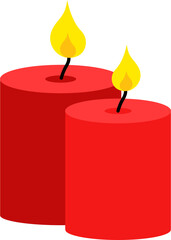 Red Burning Pillar Candles