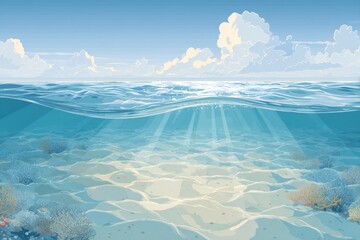 Underwater scene, sunny day