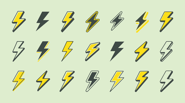 A repeating pattern of stylized yellow lightning bolts on a pale green background creates a dynamic and energetic visual composition high quality professional detailed modern elegant