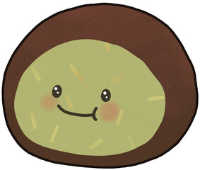 귀여운 두바이 쫀득 쿠키 캐릭터 일러스트