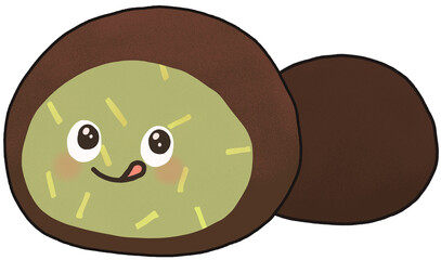 두바이 쫀득 쿠키 입맛다시는 캐릭터 일러스트