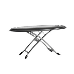 Ironing board with chrome legs and transparent top