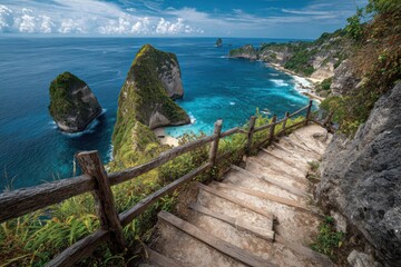 Coastal Steps to a Pristine Bay