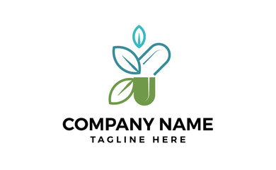 Vector Illustration of herbal logo design template