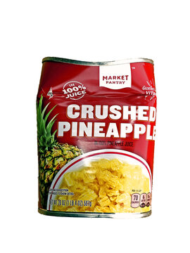Crushed pineapple humor,  A crushed bent can of crushed pineapple.