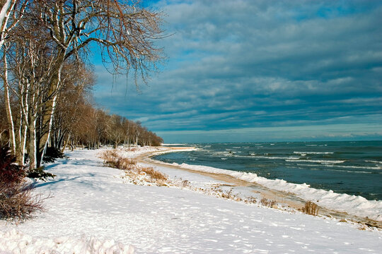 Shoreline Winter landscape stretched into the distance