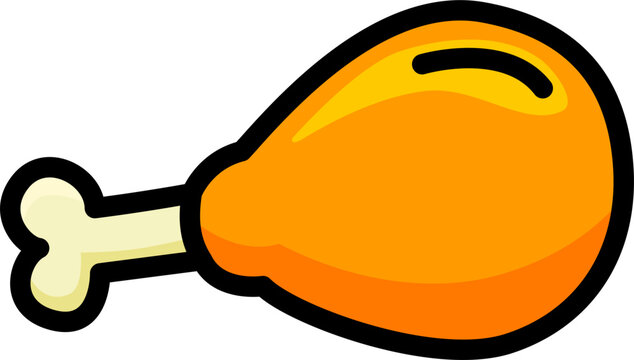 chicken leg vector illustration. simple vector design. flat design.