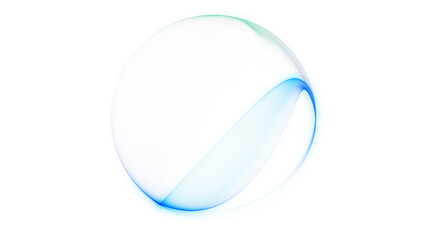 Bright blue and green minimalistic energy sphere on clean white background with soft glowing gradients, abstract digital orb in modern business and technology style. © Vooper