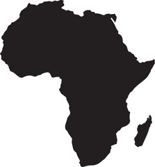 Naklejka premium Africa continent map black silhouette